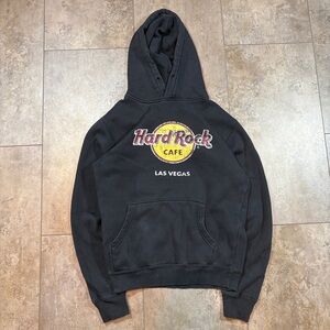 VTG Y2K Hard Rock Cafe Las Vegas Faded Black Hoodie